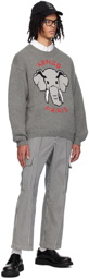 Kenzo Gray Kenzo Paris Elephant Sweater