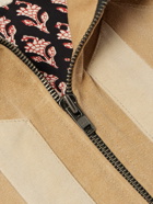 Kartik Research - Embellished Distressed Upcycled Cotton-Canvas Jacket - Brown