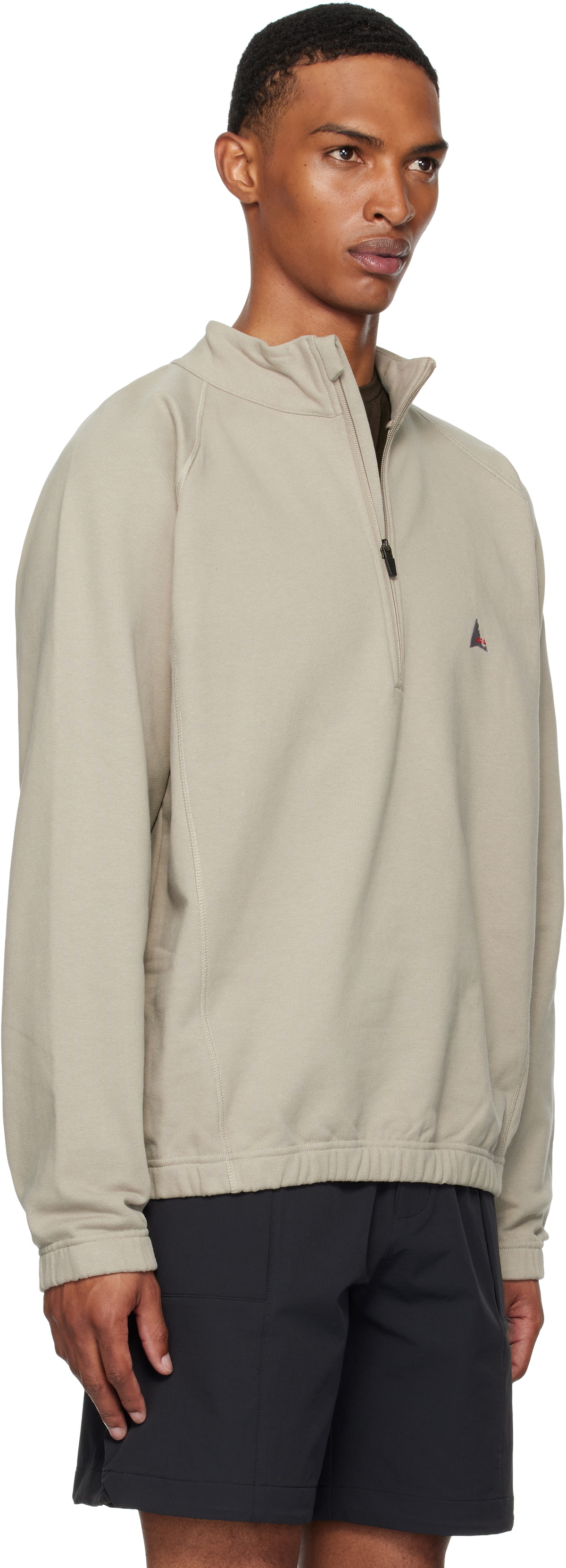 ROA Gray Heavy Half Zip Sweatshirt