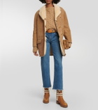 Christian Louboutin CL Chelsea shearling-trimmed ankle boots