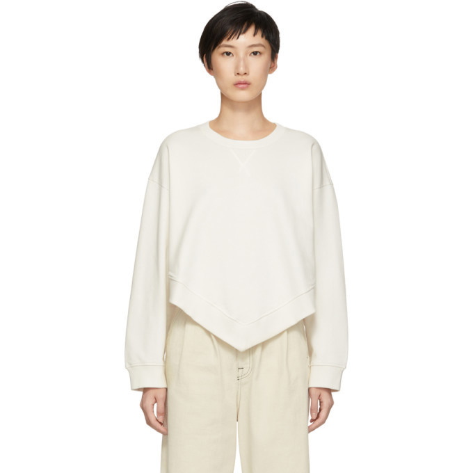 Photo: MM6 Maison Martin Margiela Off-White Basic Bottom V Sweatshirt