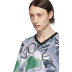 Kenzo Grey and Green Loose-Fiting Sportswear T-Shirt