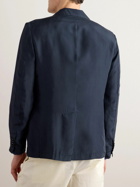 Barena - Rizzo Unstructured Garment-Dyed Silk Blazer - Blue