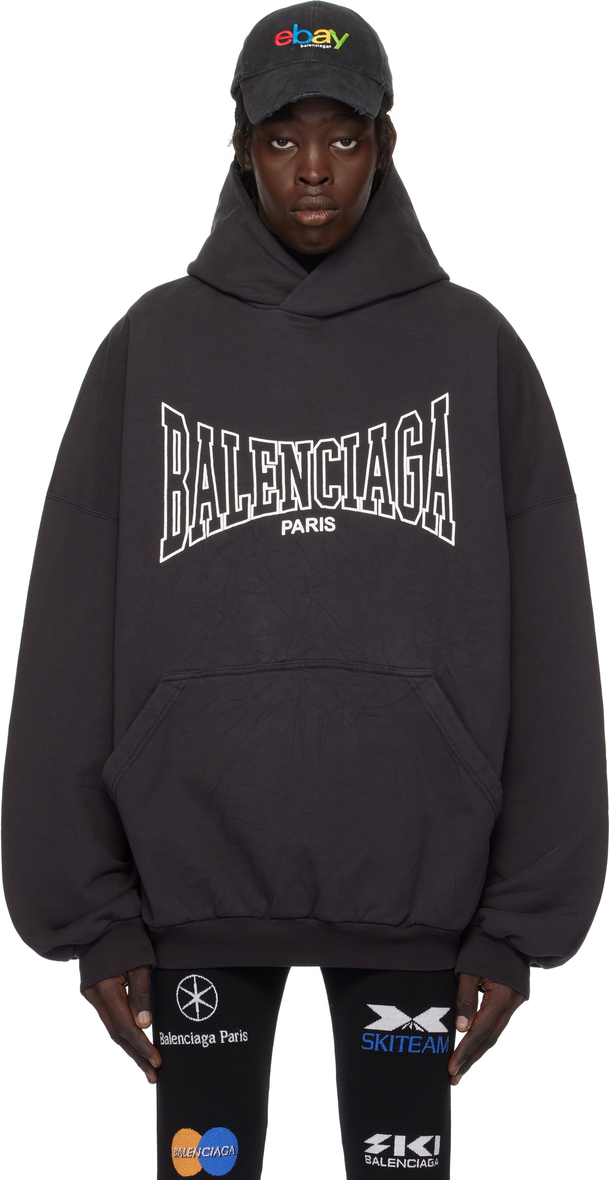VIP価格★BALENCIAGA★BOXING HOODIE ラージフィット Balenciaga Black 'Balenciaga Boxing' Large Fit Hoodie Balenciaga