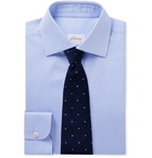 BRIONI - William Slim-Fit Herringbone Cotton Shirt - Blue