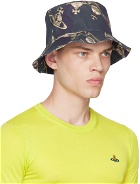 Vivienne Westwood Navy Orb Chain Bucket Hat