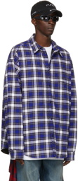 Balenciaga Blue Check Shirt Jacket