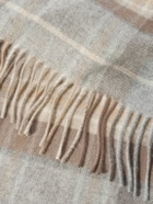 Johnstons of Elgin - Fringed Checked Cashmere Scarf