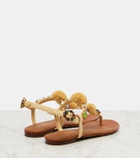 Dolce&Gabbana Embellished raffia-effect thong sandals