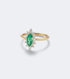 Yvonne Léon Pompadour 18kt gold ring with emerald and diamonds