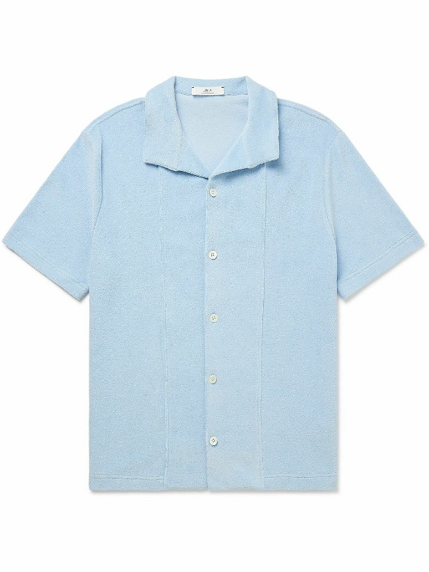 Photo: Mr P. - Cutaway-Collar Cotton-Terry Shirt - Blue