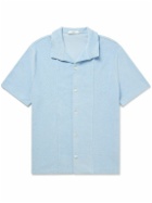 Mr P. - Cutaway-Collar Cotton-Terry Shirt - Blue