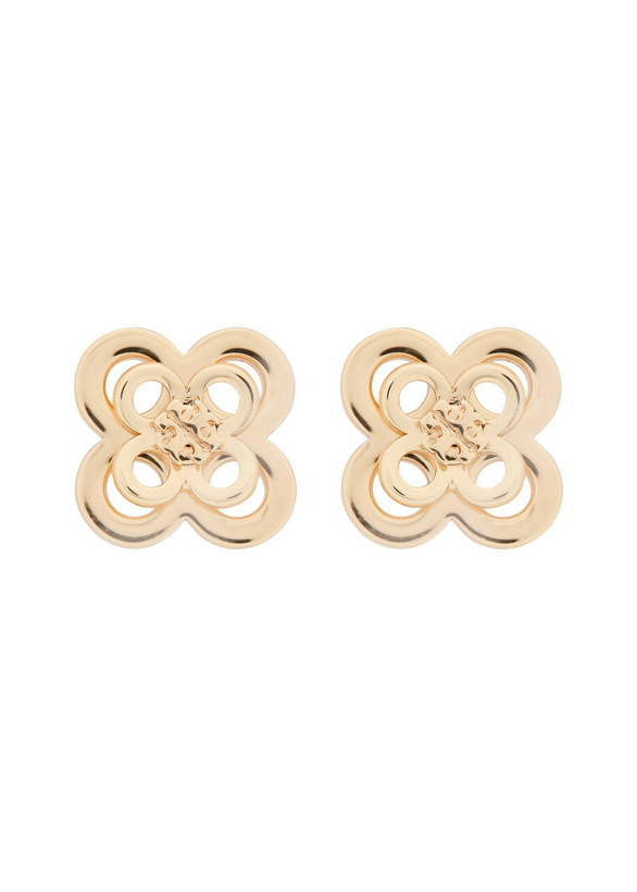 Photo: Tory Burch Kira Clover 18kt Gold-plated Stud Earrings - One Size