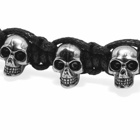 Alexander McQueen Men's Skull Friendship Bracelet in Black