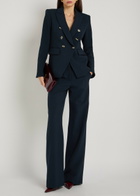 Veronica Beard Tonelli Straight-leg Woven Trousers Navy