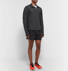 New Balance - Transit Mélange Stretch-Jersey Half-Zip Top - Men - Charcoal