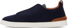 ZEGNA Navy Triple Stitch Sneakers