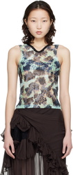 Collina Strada Green & Black Lace Dachi Tank Top