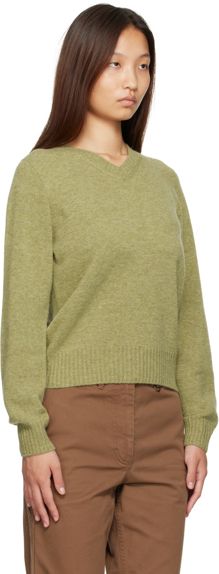 Nothing Written Green Marsh V-Neck Pullover Sweater
