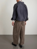 Cherry Los Angeles - Herringbone Cotton Drawstring Trousers - Brown
