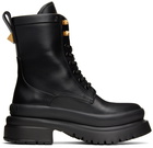 Valentino Garavani Black Roman Stud Combat Boots