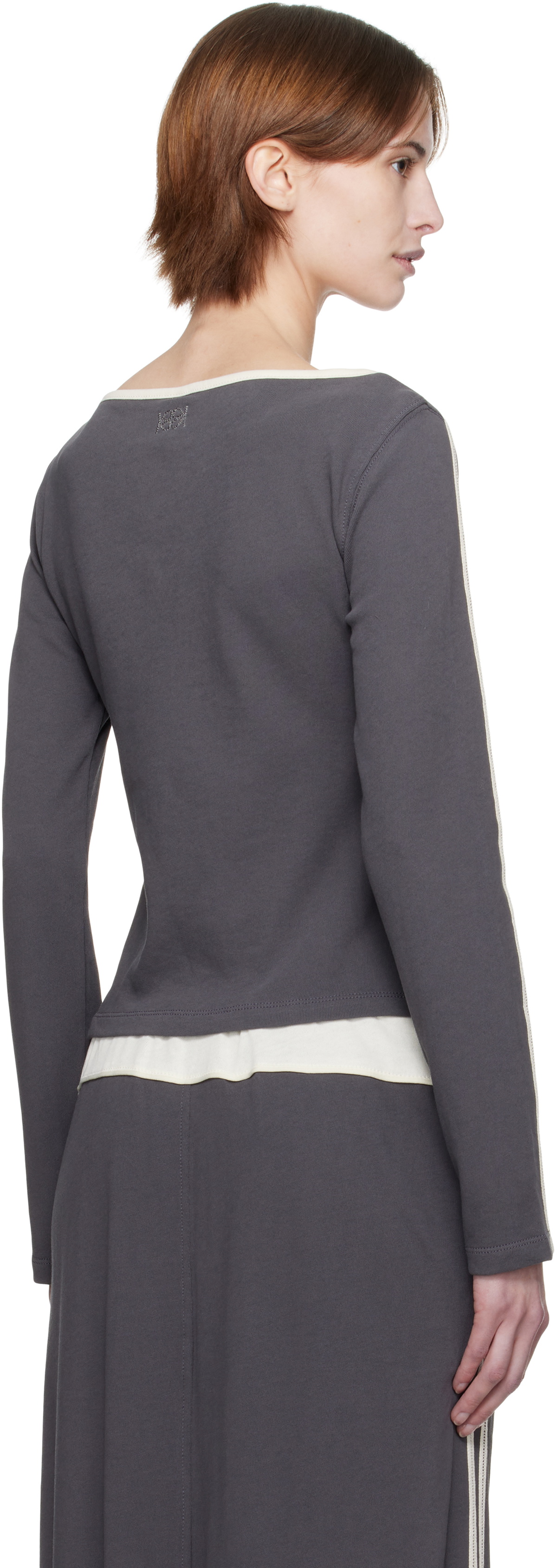Kijun Gray Cut Out Jersey T-shirt