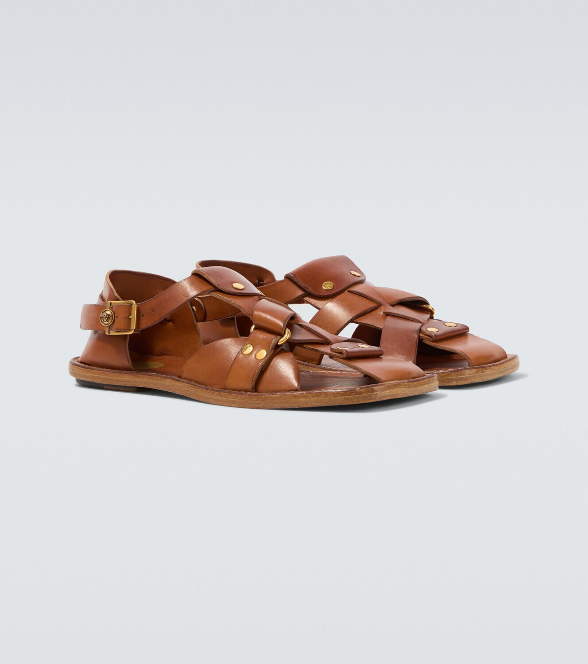 Versace Souvenir leather fisherman sandals