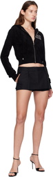 AMIRI Black 'Club AMIRI' Cropped Hoodie