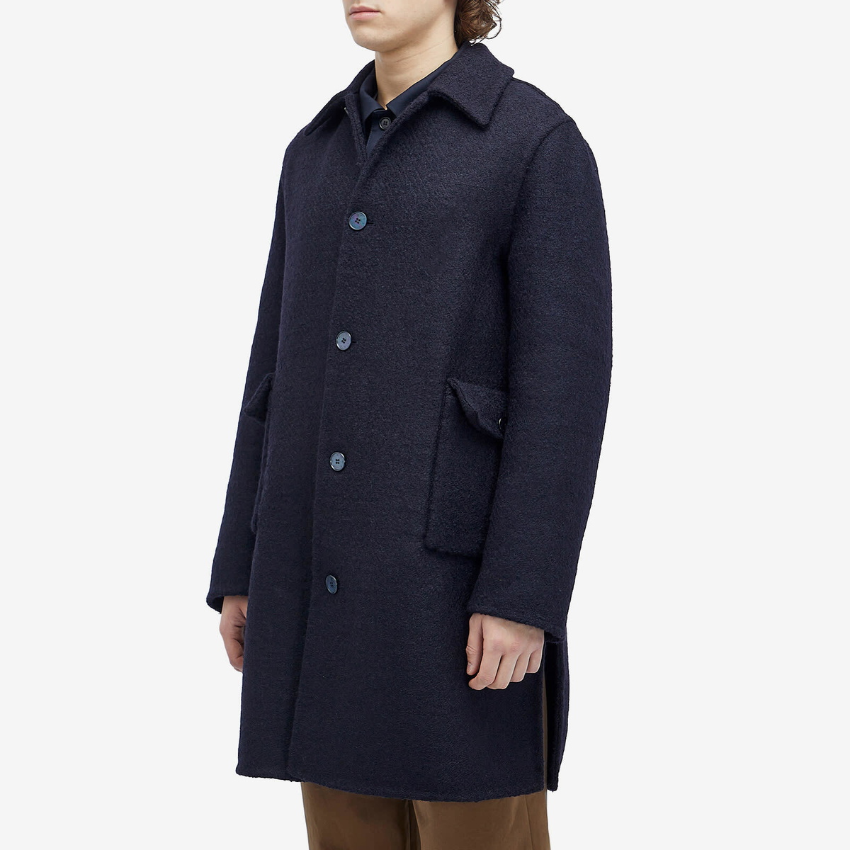 Givenchy Men's Wool Teddy Coat in Night Blue Givenchy