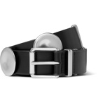 BOTTEGA VENETA - 3cm Leather and Silver-Tone Belt - Black