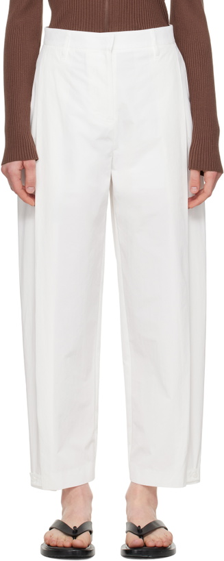 Photo: AMOMENTO White Button Garconne Trousers