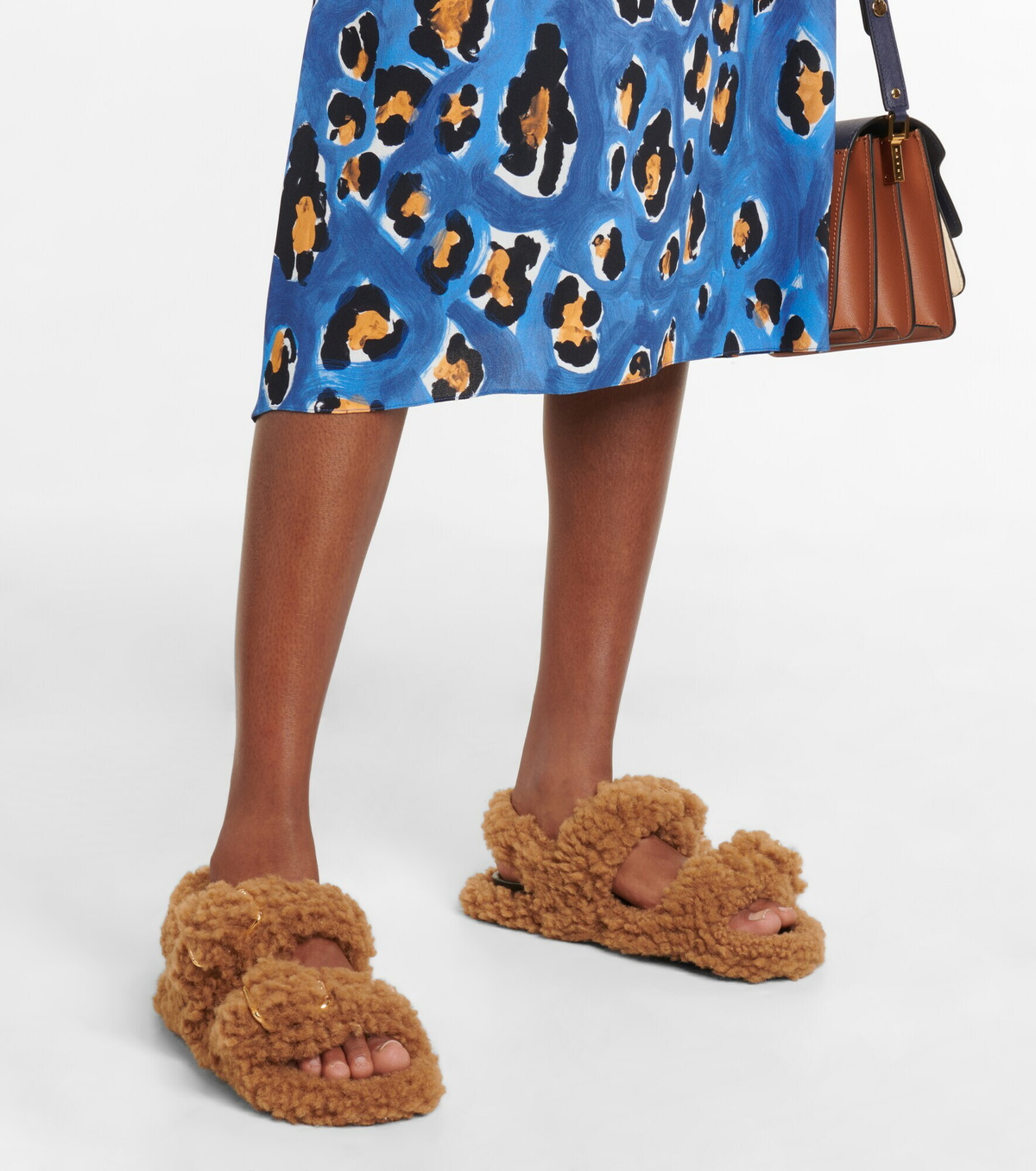 靴 MARNI Fussbet shearling sandals Marni Fussbett Shearling Sandals | White | FARFETCH