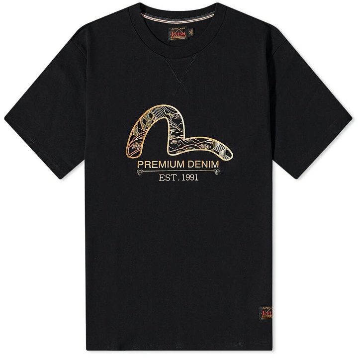 Photo: Evisu Men's Seagull Printed T-Shirt in Black
