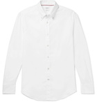 Brunello Cucinelli - Slim-Fit Button-Down Collar Cotton-Poplin Shirt - Men - White