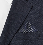 Anderson & Sheppard - Polka-Dot Wool and Silk-Blend Pocket Square - Blue