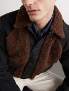 RRL - Fleece-Trimmed Cotton-Canvas Bomber Jacket - Brown