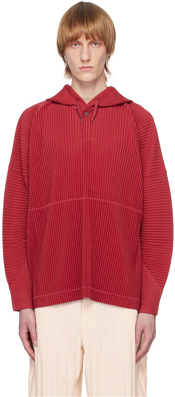 Photo: HOMME PLISSÉ ISSEY MIYAKE Red Monthly Color February Hoodie
