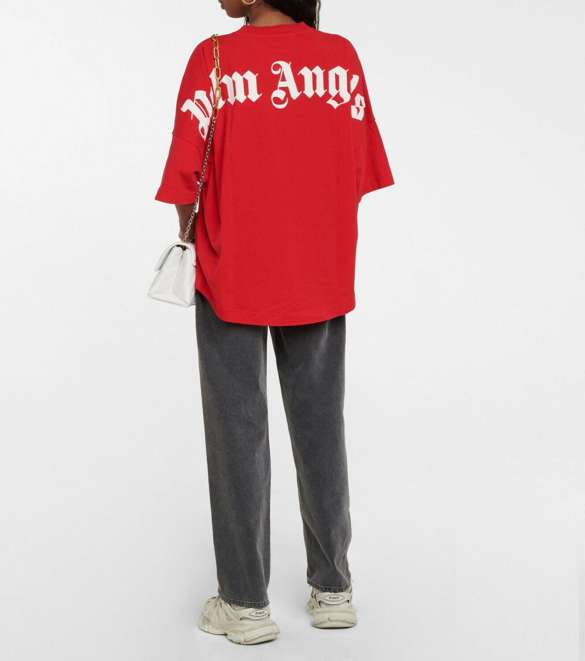 Tシャツ・カットソー PALM ANGELS PALM SCI CLUB COTTON JERSEY T-SHIRT Palm Angels Navy Logo T-Shirt | Junior Couture USA