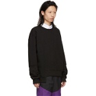 D.Gnak by Kang.D Black Ribbed Asymmetry Sweatshirt