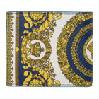 Versace White and Blue Heritage Bifold Wallet