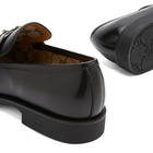 Gucci Men's Rubber Sole Tempe Horsebit Leather Loafer in Black