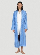 Tekla - Striped Hooded Bath Robe in Blue