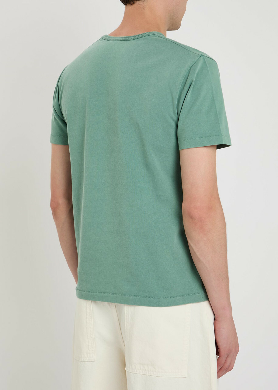 JW Anderson Ribbon Anchor Embroidered Cotton T-shirt Teal