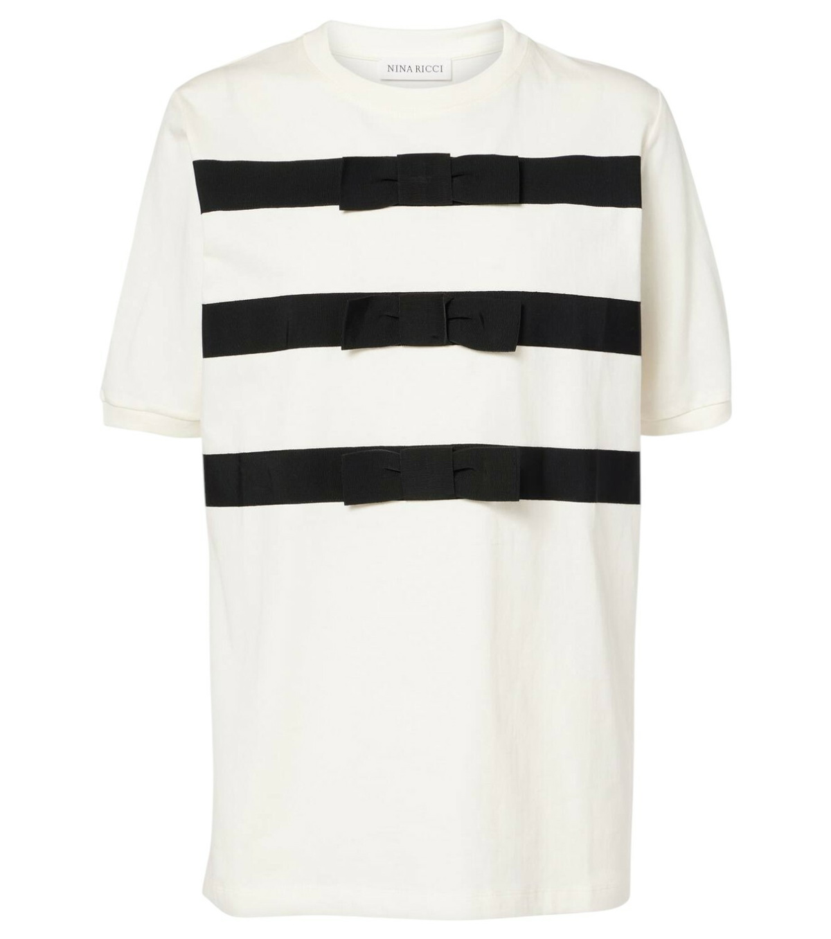 Nina Ricci ★ ベルベットトリム Tシャツ Nina Ricci ベルベットトリム Tシャツ | ホワイト | FARFETCH JP