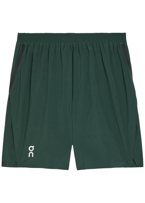 Photo: ON Train Stretch-shell Shorts Dark Green