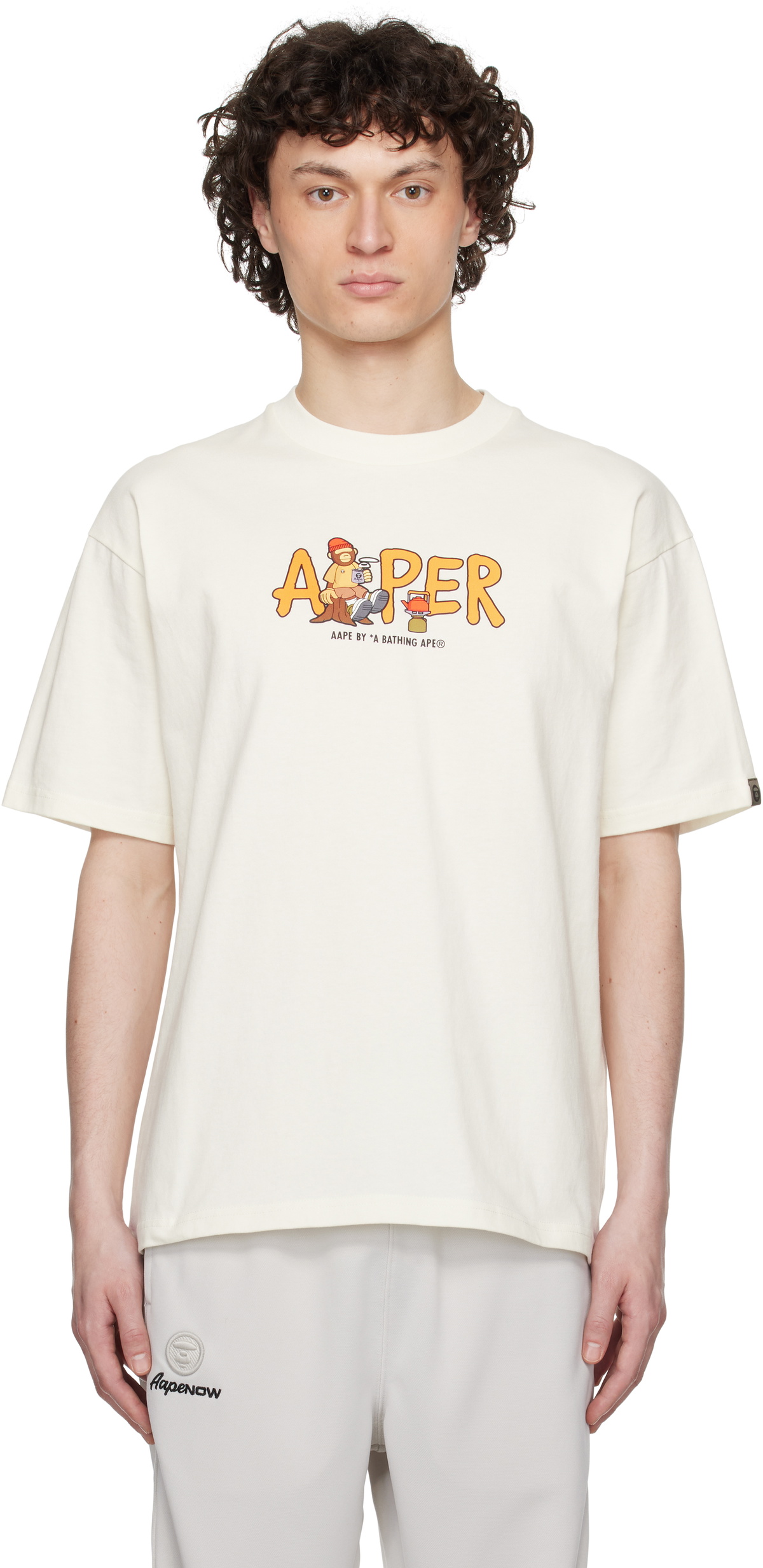Men's AAPE Laser Puff Stamp T-Shirt in Black AAPE by A