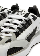 Cleens Hyper Runner Panelled Mesh Sneakers White And Black