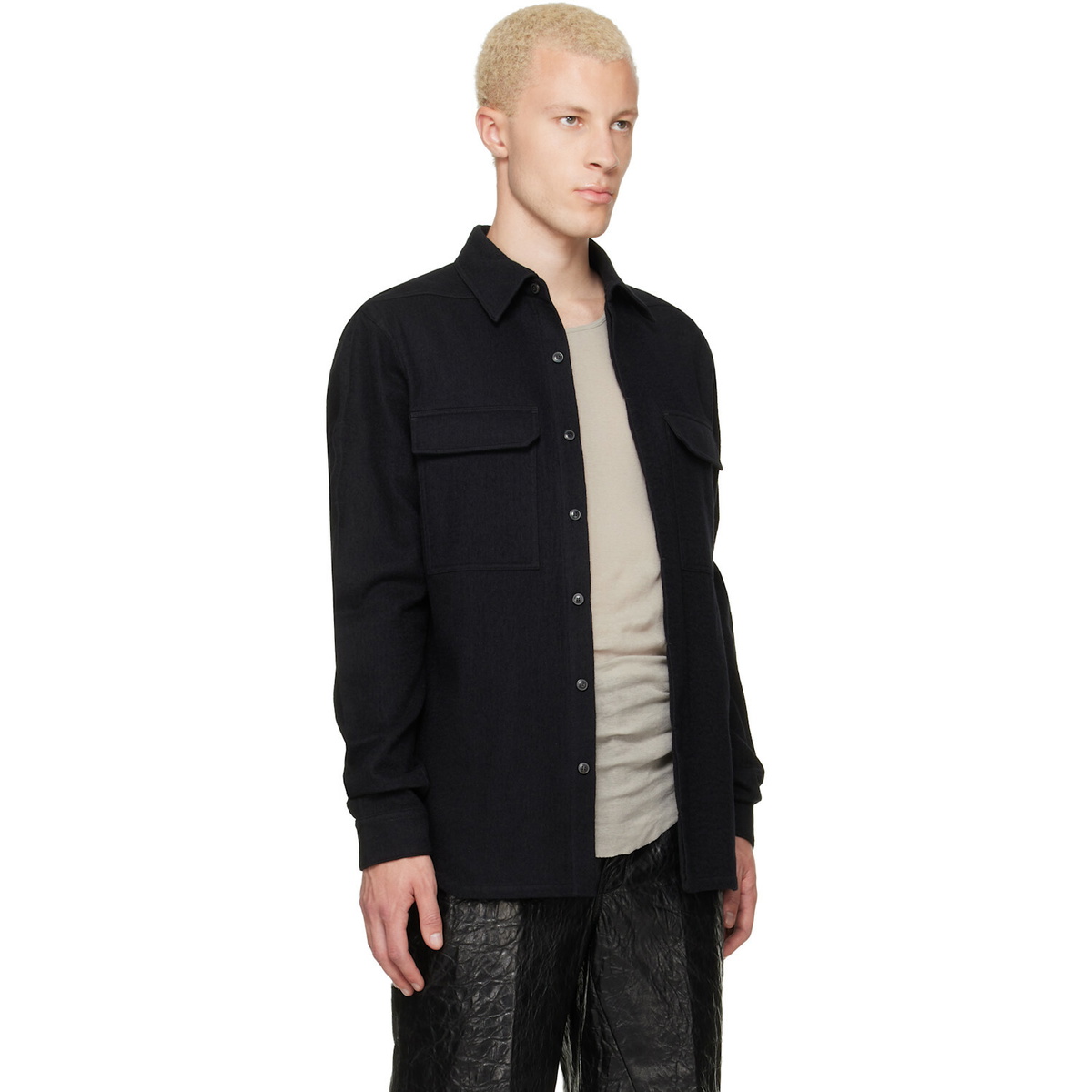 Rick Owens Black Tower Work Shirt