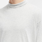 Auralee Men's Long Sleeve Mock Neck T-Shirt in Heather Grey