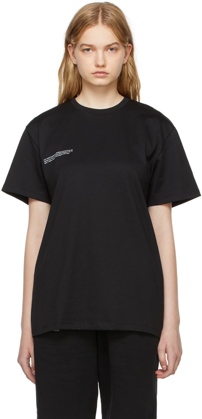 PANGAIA Black Organic Cotton T-Shirt Pangaia